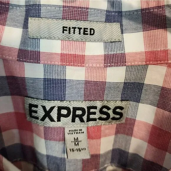 Men's Express "Fitted" longsleeve button-down shirt, size Medium - Picture 2 of 3